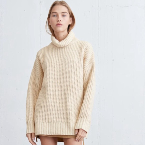 OAK + FORT Sweaters - NWT Oak + Fort Chunky Turtleneck Sweater Oatmeal XXS/XS